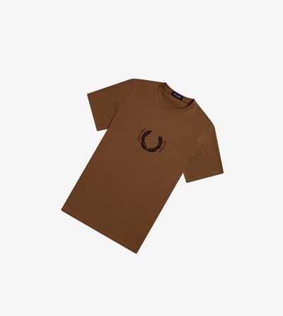 Fred Perry Circle Branding T Shirts Herre Grå | 659318-OBW