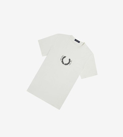 Fred Perry Circle Branding T Shirts Herre Hvide | 726503-NOG