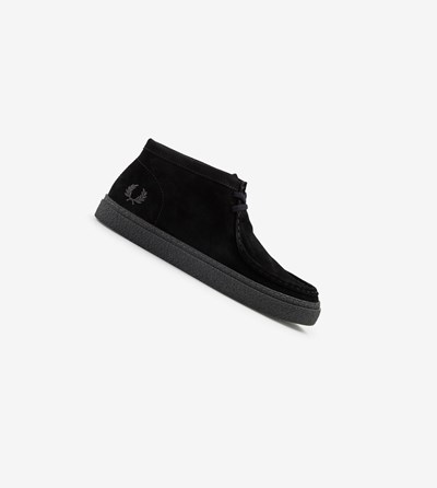 Fred Perry Dawson Mid Ruskind Sko Herre Sort | 401295-EVB