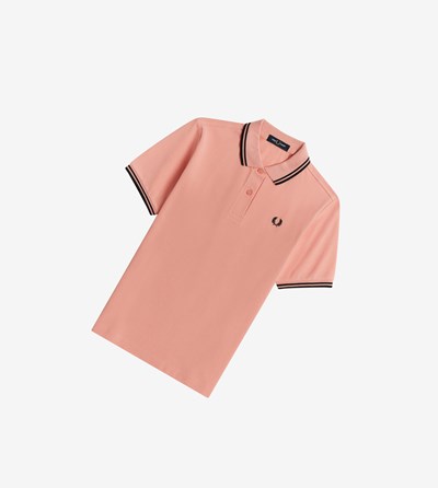 Fred Perry G3600 Polo Shirt Dame Lyserød Koral Sort | 829167-DAT