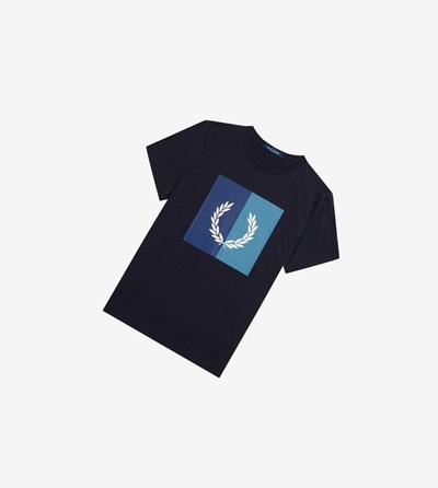 Fred Perry Laurel Wreath Grafisk T Shirts Herre Sort | 825639-EZL