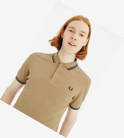 Fred Perry M3600 Polo Shirt Herre Grå Mørkeblå | 138609-FBT