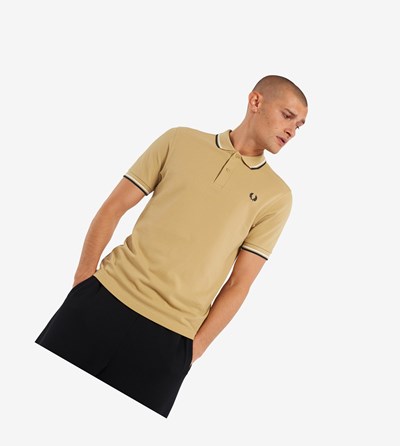 Fred Perry M3600 Polo Shirt Herre Hvide Mørkeblå | 419628-PBK