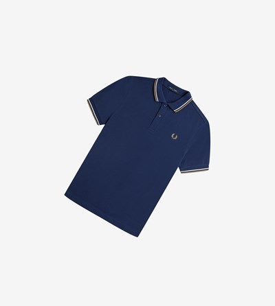 Fred Perry M3600 Polo Shirt Herre Mørkeblå Grå | 619375-IVJ