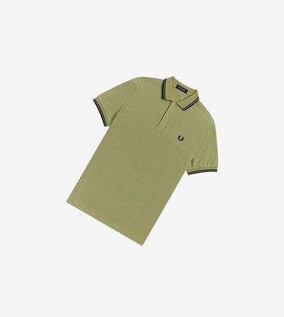 Fred Perry M3600 Polo Shirt Herre Olivengrøn Grøn Mørkeblå | 315940-YCD