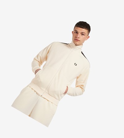 Fred Perry Panelled Træningsjakke Herre Hvide | 205834-JXU