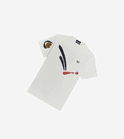 Fred Perry Reissues Abstract Bouncing Ball T Shirts Herre Hvide | 604927-FRM