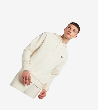 Fred Perry Taped Hætte Sweatshirt Herre Hvide | 942570-RYG