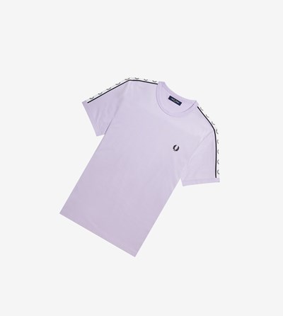 Fred Perry Taped Ringer T Shirts Herre Lilla | 932074-WED