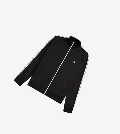 Fred Perry Taped Træningsjakke Herre Sort | 906375-MOA