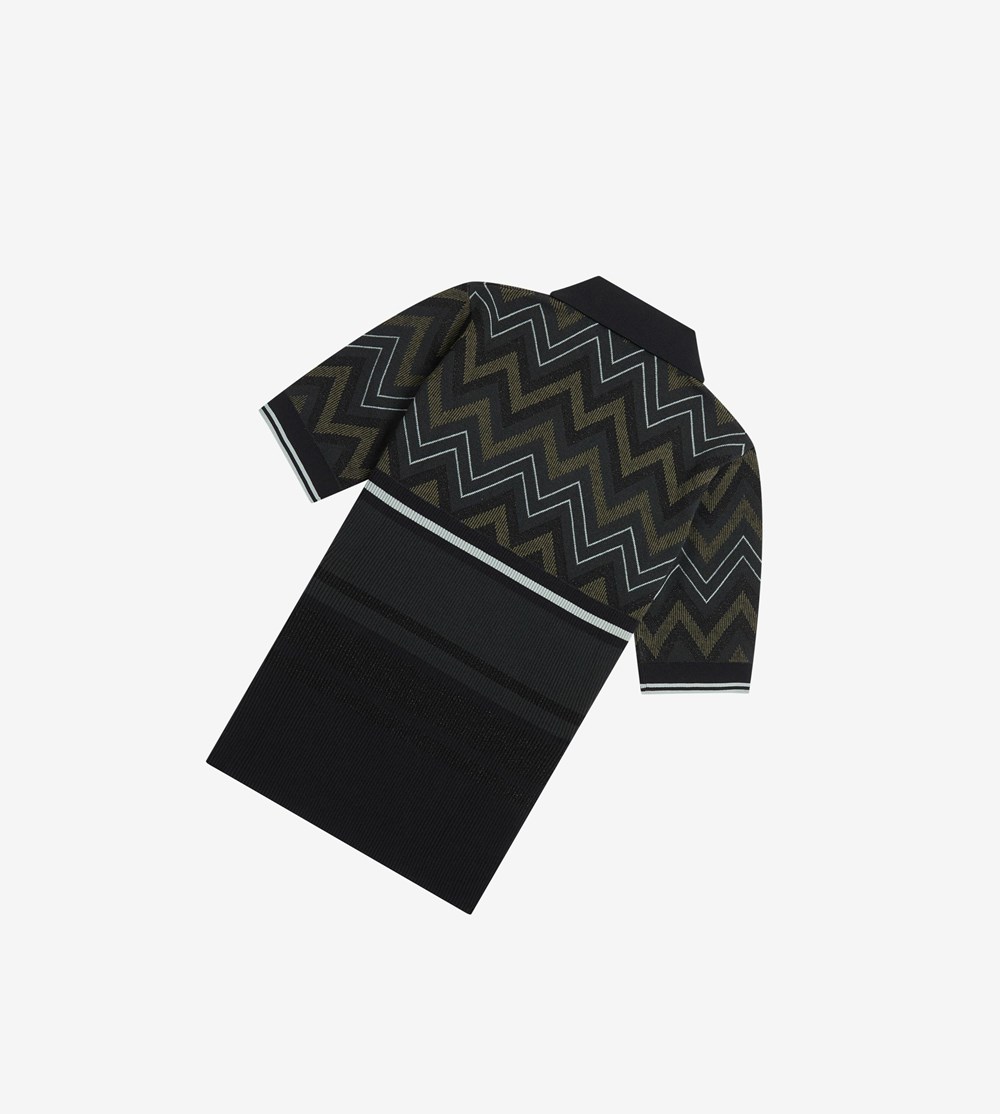 Fred Perry Abstract Knitted Shirt Strikkevarer Dame Grøn | 796384-EHY