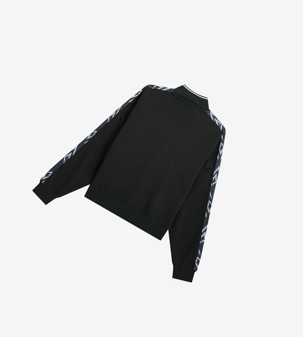 Fred Perry Abstract Tape Sweatshirt Dame Grøn | 256341-APX