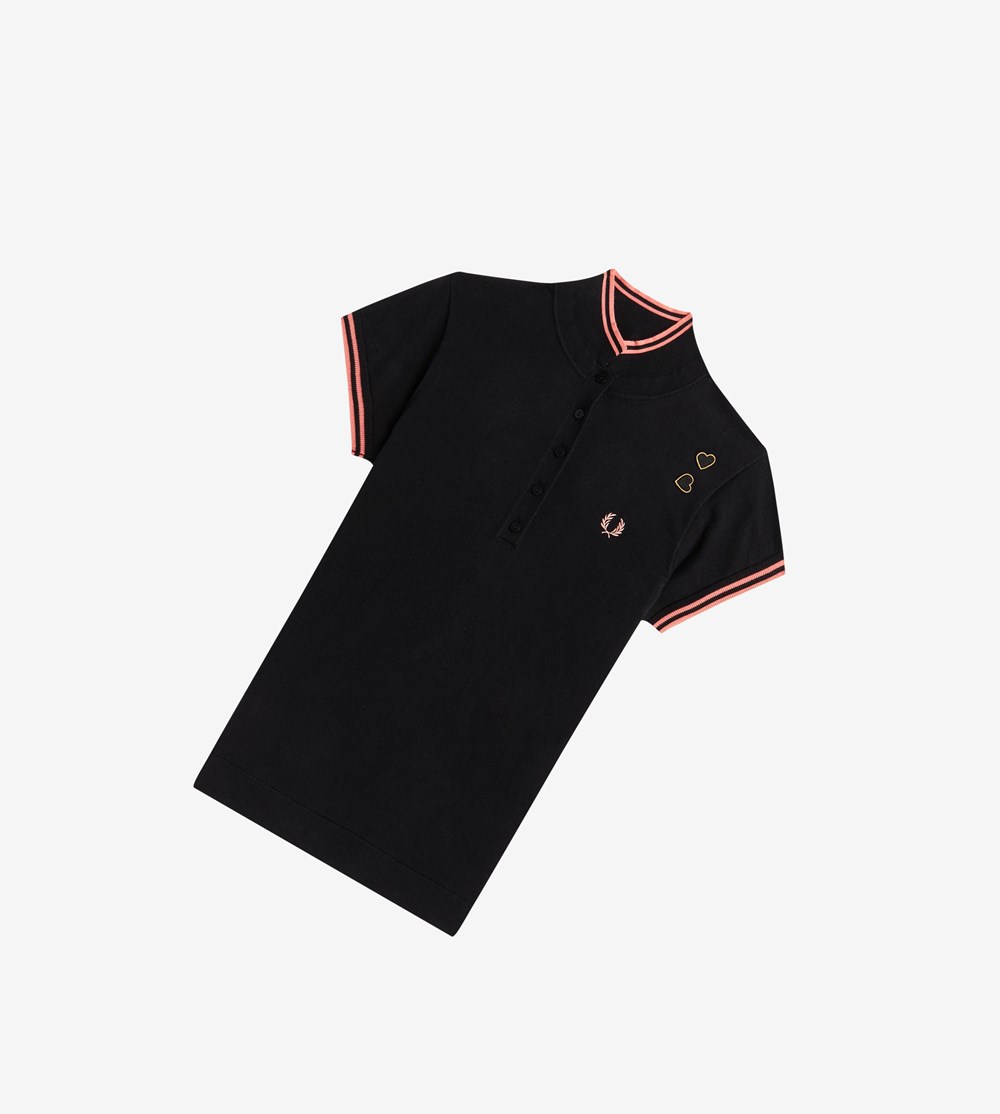 Fred Perry Amy Winehouse Foundation Knitted Shirt Strikkevarer Dame Sort | 837904-HBD