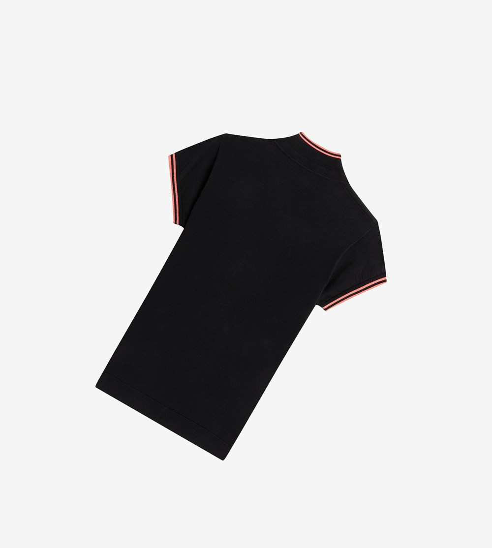 Fred Perry Amy Winehouse Foundation Knitted Shirt Strikkevarer Dame Sort | 837904-HBD