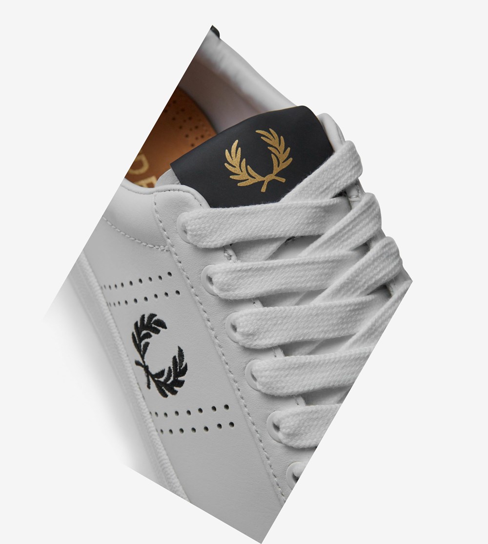 Fred Perry B721 Sneakers Herre Hvide | 627305-GBA