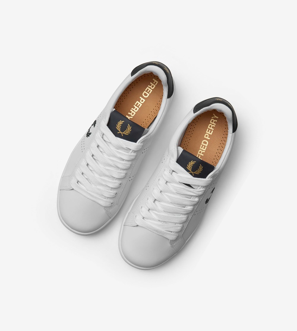 Fred Perry B721 Sneakers Herre Hvide | 627305-GBA