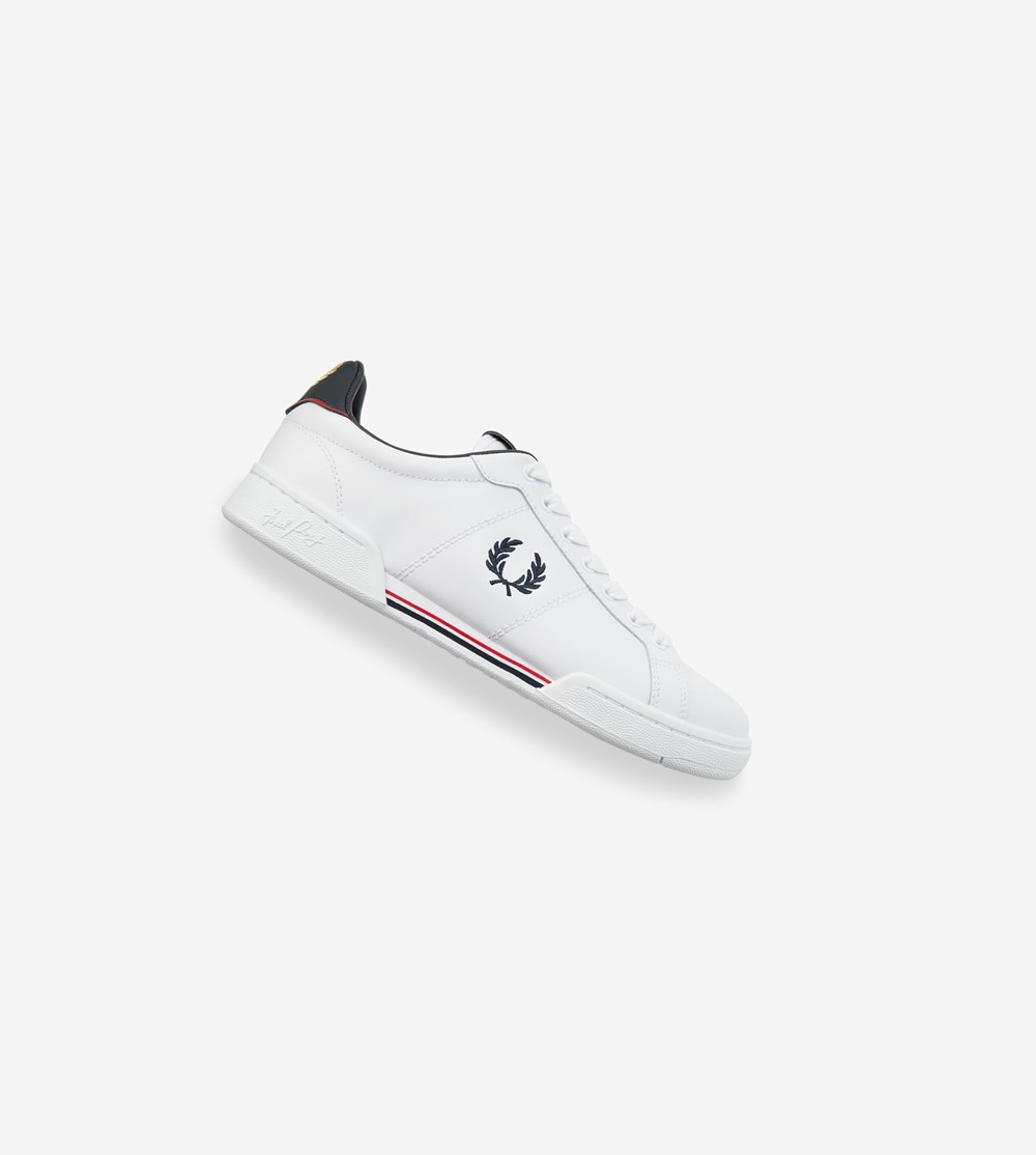 Fred Perry B722 Sneakers Dame Hvide | 617325-PDM