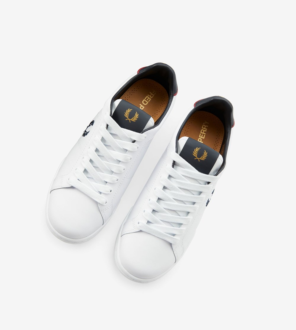 Fred Perry B722 Sneakers Herre Hvide | 769284-WNT