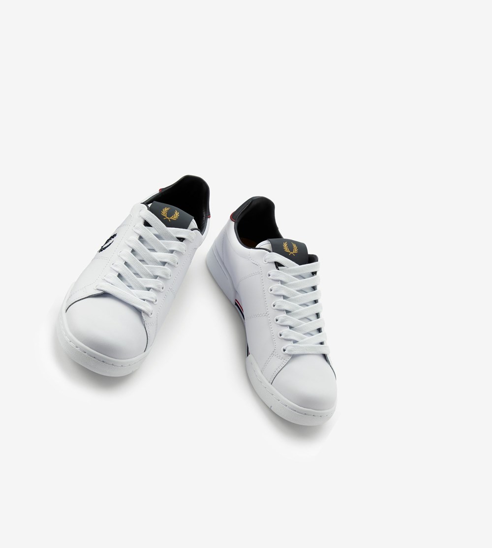 Fred Perry B722 Sneakers Herre Hvide | 769284-WNT