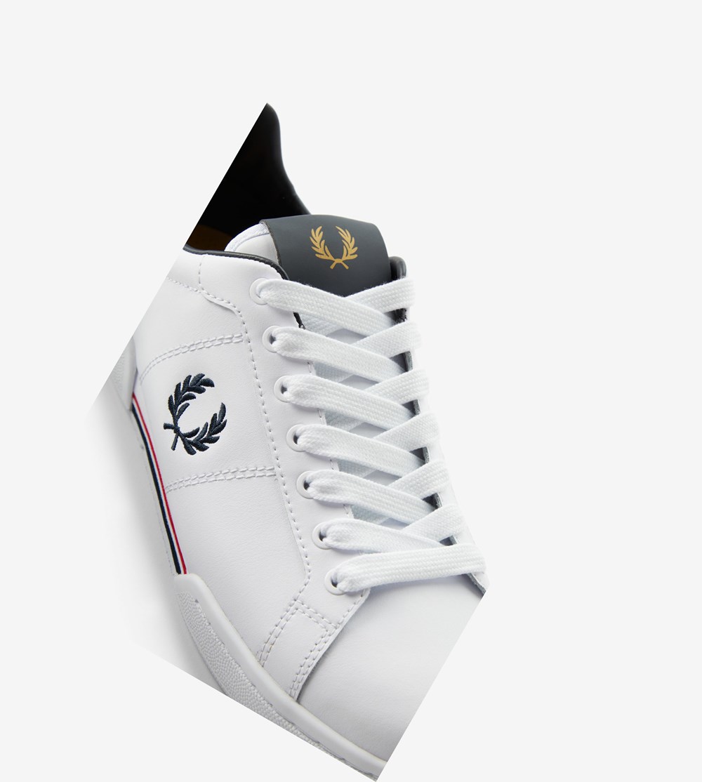 Fred Perry B722 Sneakers Herre Hvide | 769284-WNT