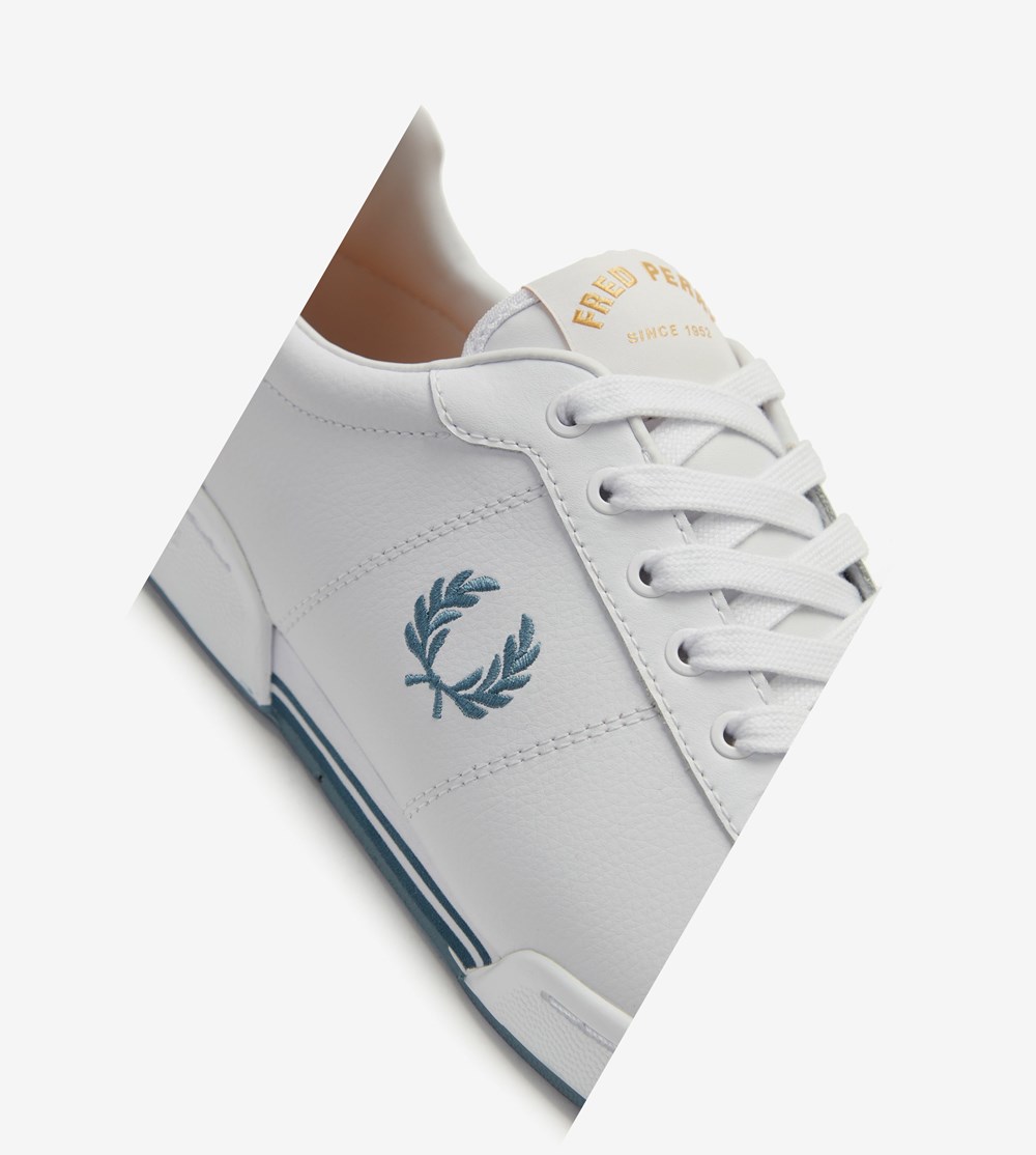 Fred Perry B722 Sneakers Herre Hvide | 823015-PIC