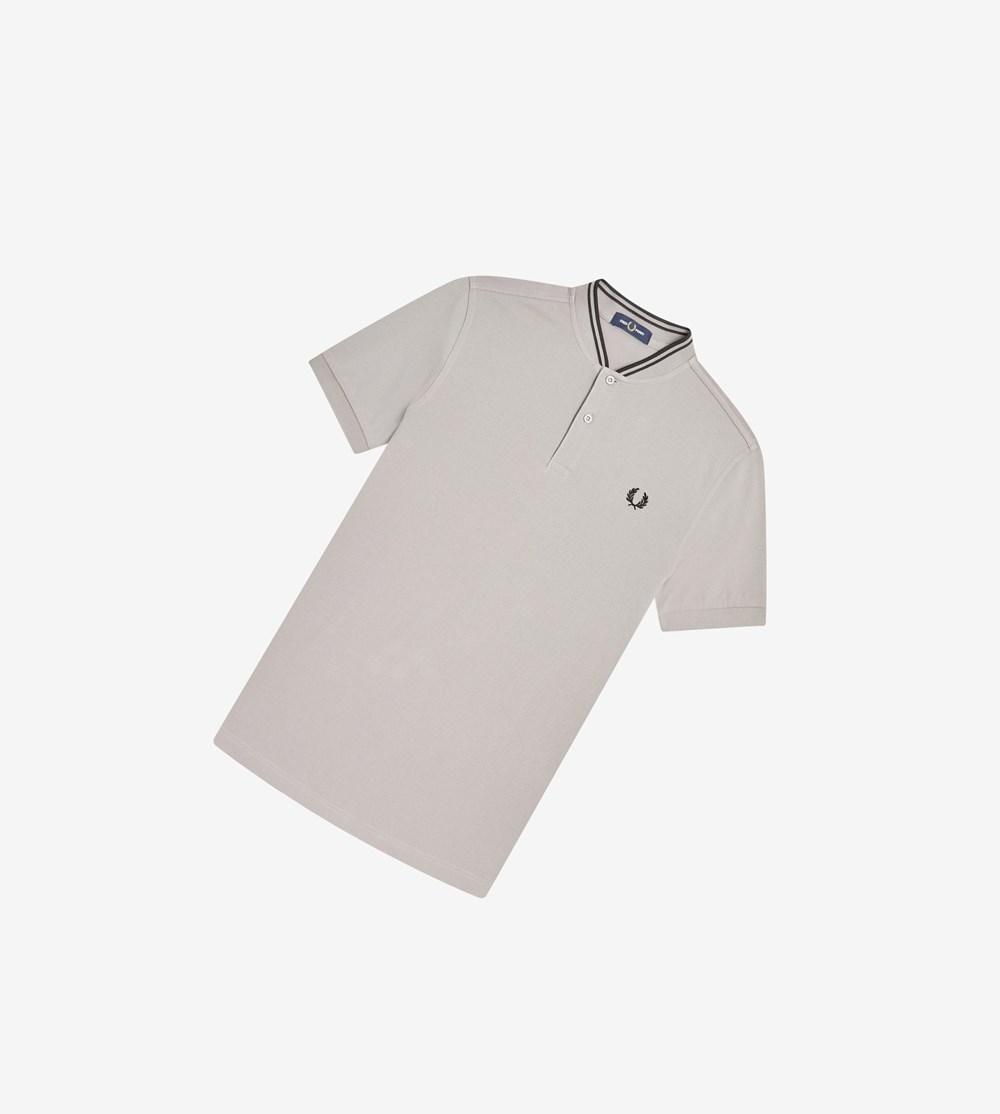 Fred Perry Bomber Collar Polo Shirt Herre Grå | 321649-ZCO