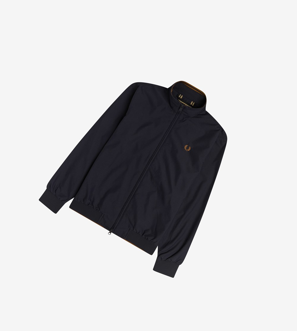 Fred Perry Brentham Jacket Frakker & Jakke Herre Mørkeblå | 468209-MLQ