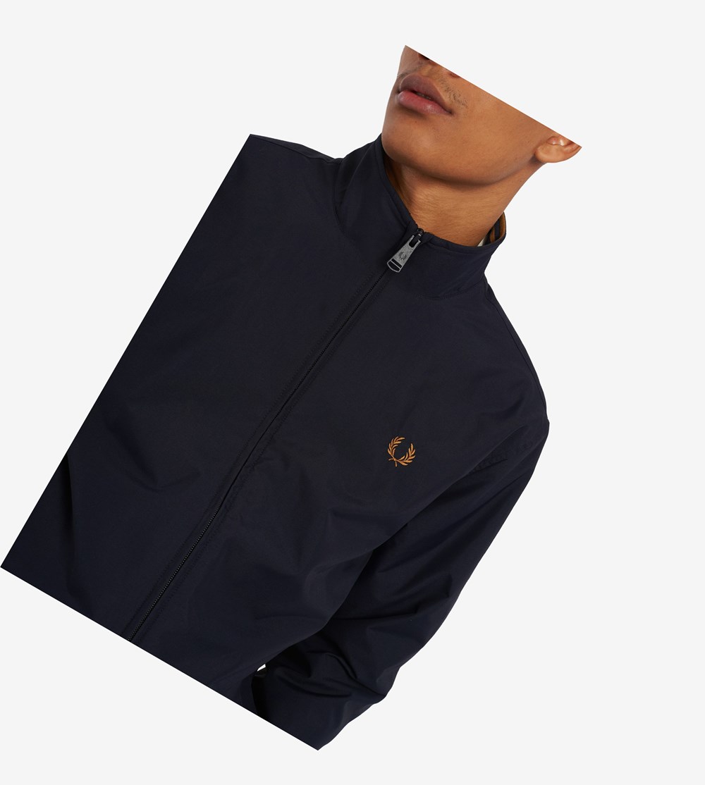 Fred Perry Brentham Jacket Frakker & Jakke Herre Mørkeblå | 468209-MLQ