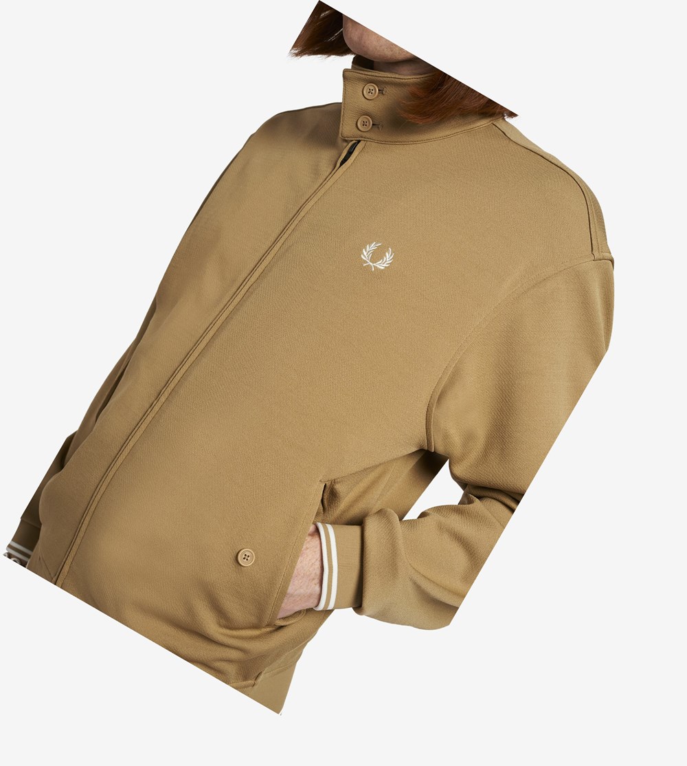 Fred Perry Button-Neck Zip Through Jacket Frakker & Jakke Herre Grå | 120357-KYT