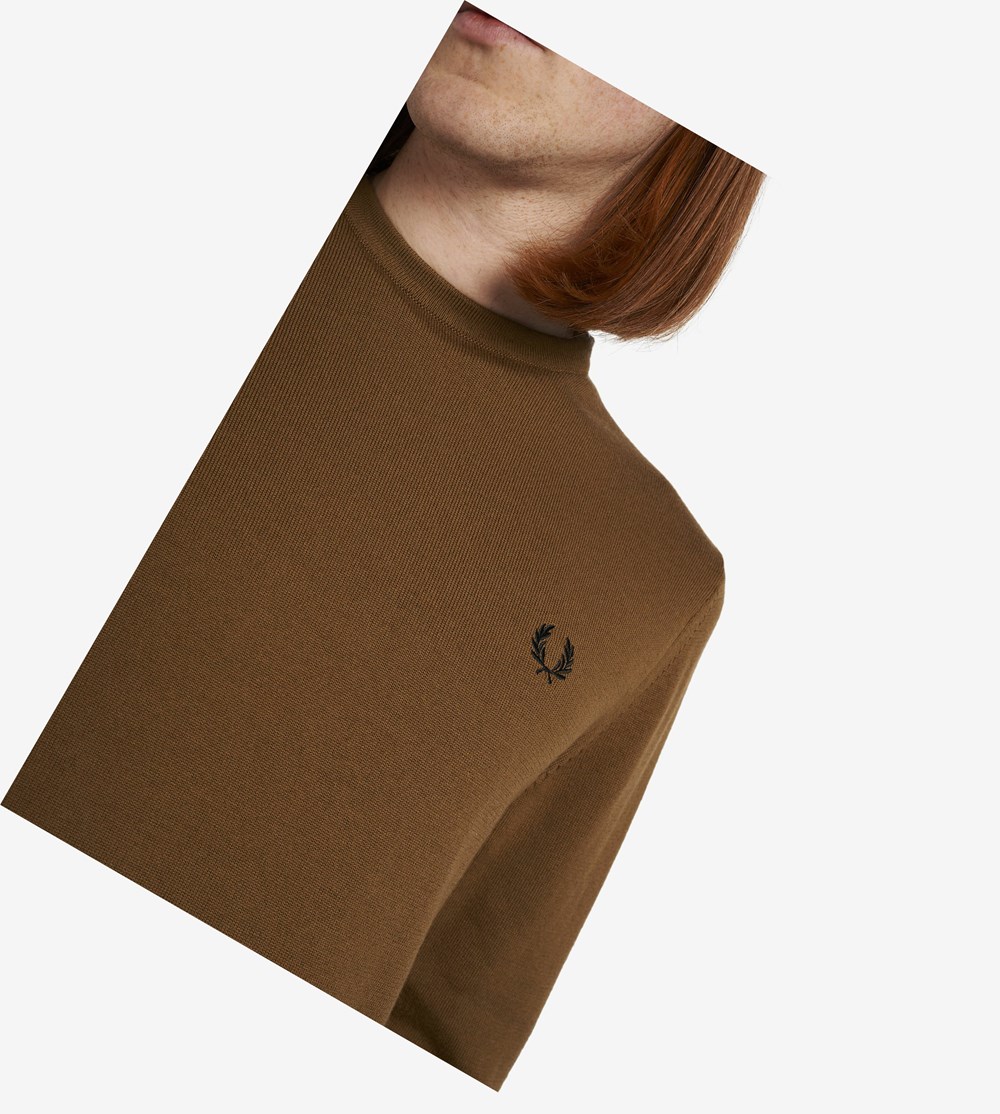 Fred Perry Classic Crew Neck Jumper Strikkevarer Herre Grå | 084796-KJU