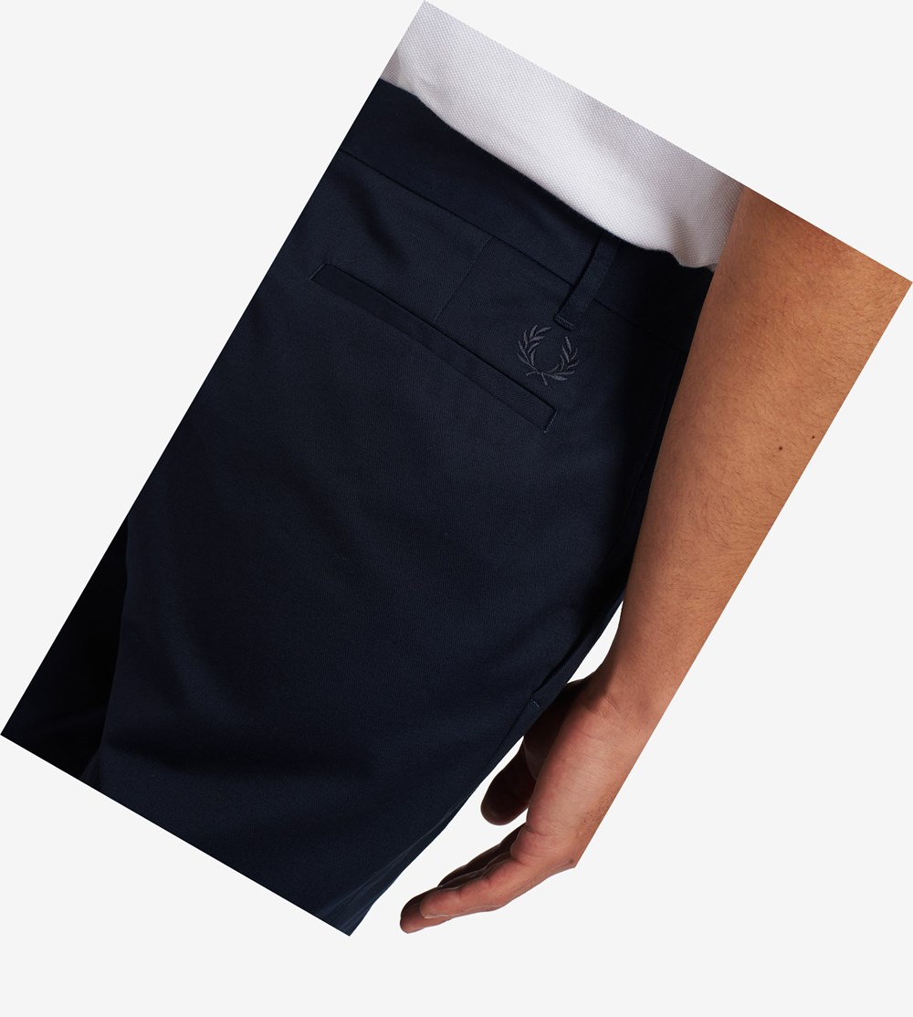 Fred Perry Classic Shorts Herre Mørkeblå | 613874-ZKD