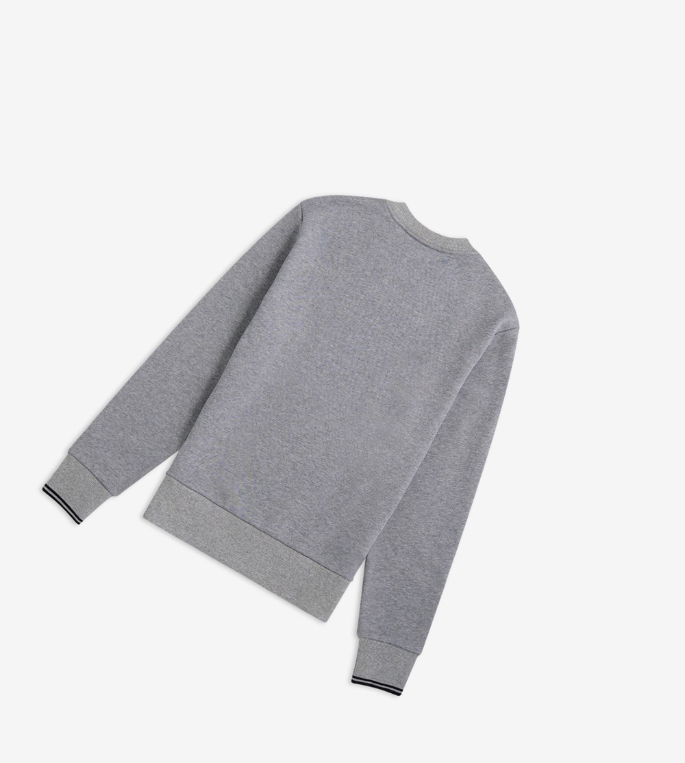 Fred Perry Crew Neck Sweatshirt Herre Grå | 521987-DTM