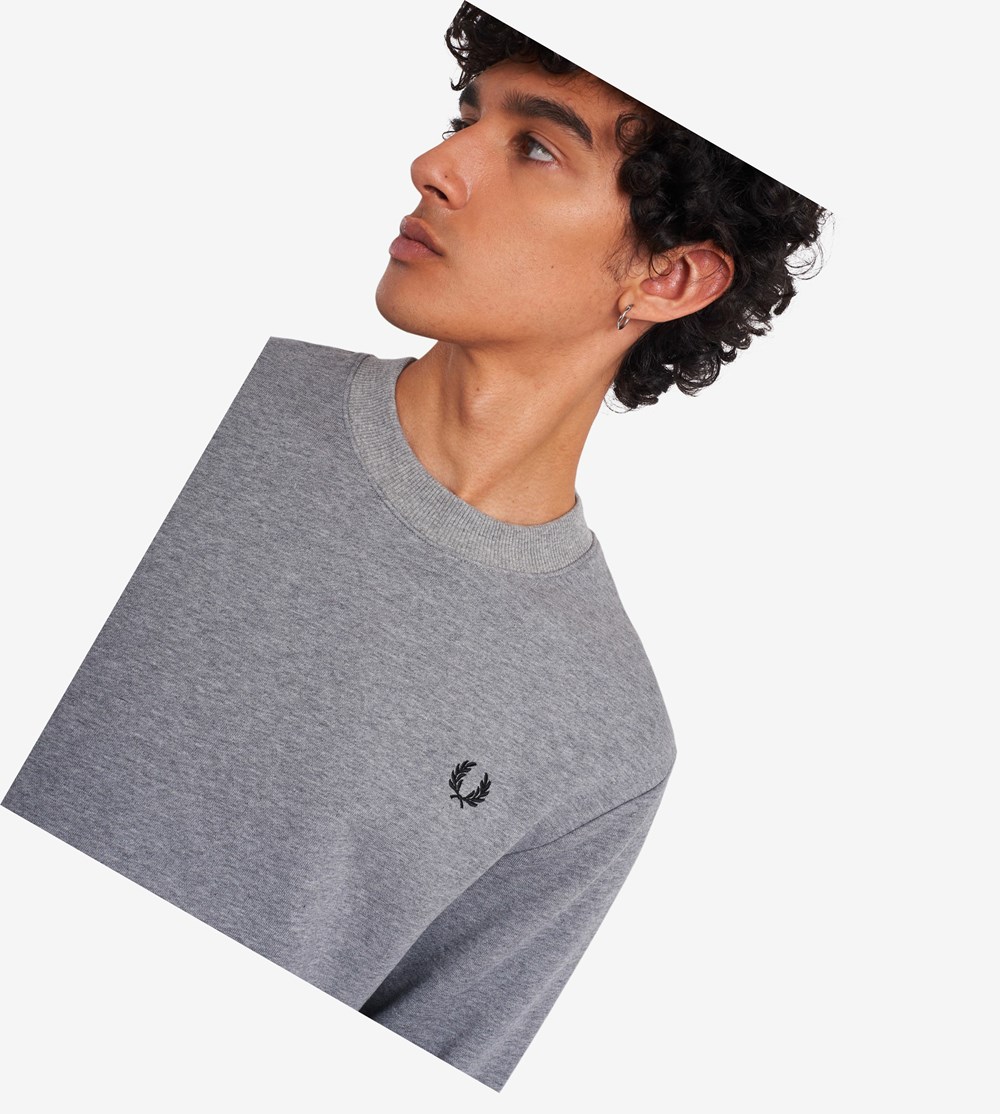 Fred Perry Crew Neck Sweatshirt Herre Grå | 521987-DTM