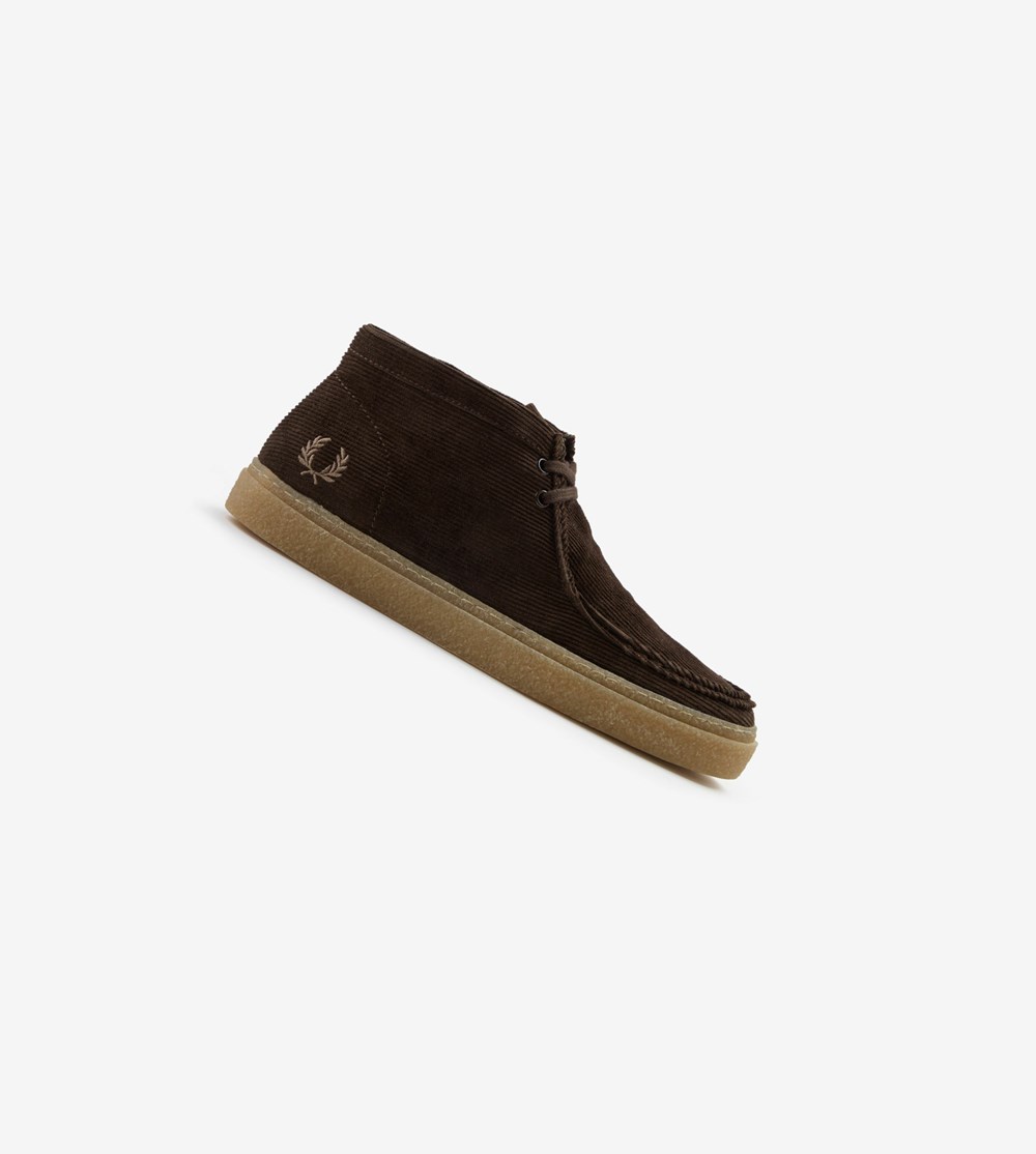 Fred Perry Dawson Mid Ruskind Sko Herre Chokolade | 182460-MXV