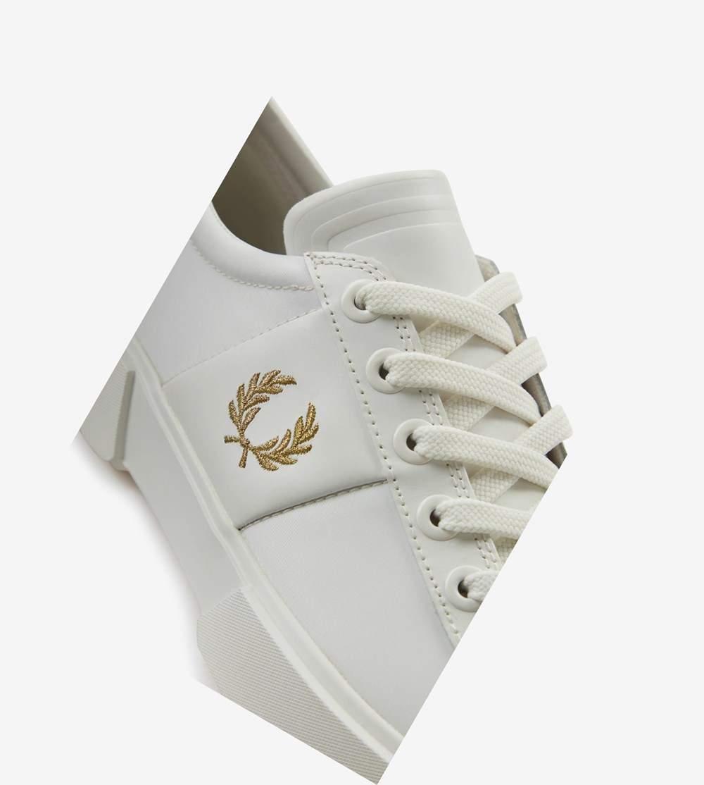 Fred Perry Exmouth Sneakers Herre Hvide Metal Guld | 320485-XCF