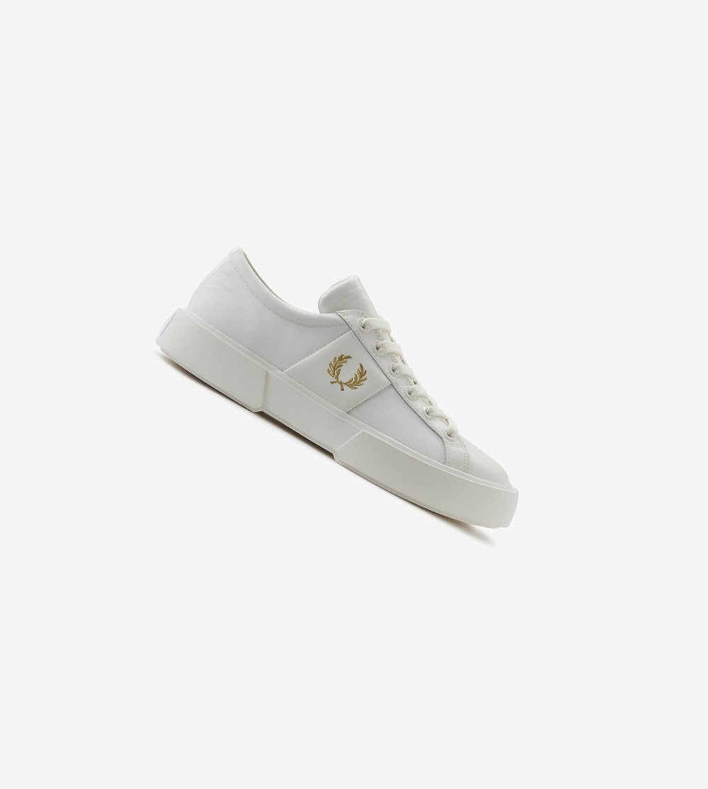 Fred Perry Exmouth Sneakers Herre Hvide Metal Guld | 320485-XCF