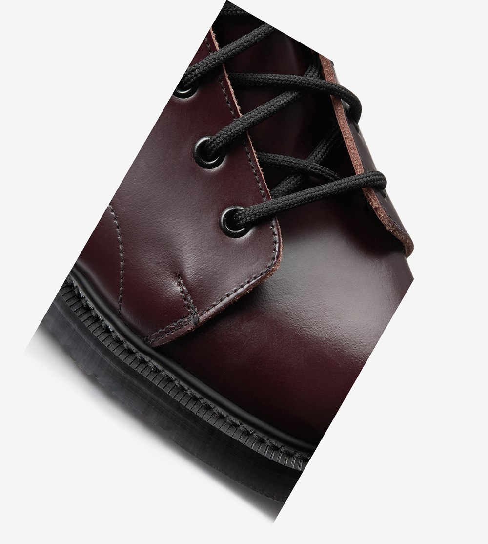 Fred Perry George CoxLeather Monkey Boots Støvler Dame Bordeaux | 375092-XUQ