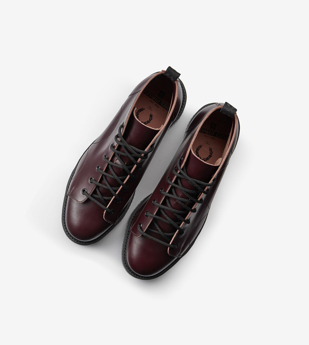 Fred Perry George CoxLeather Monkey Boots Støvler Dame Bordeaux | 375092-XUQ