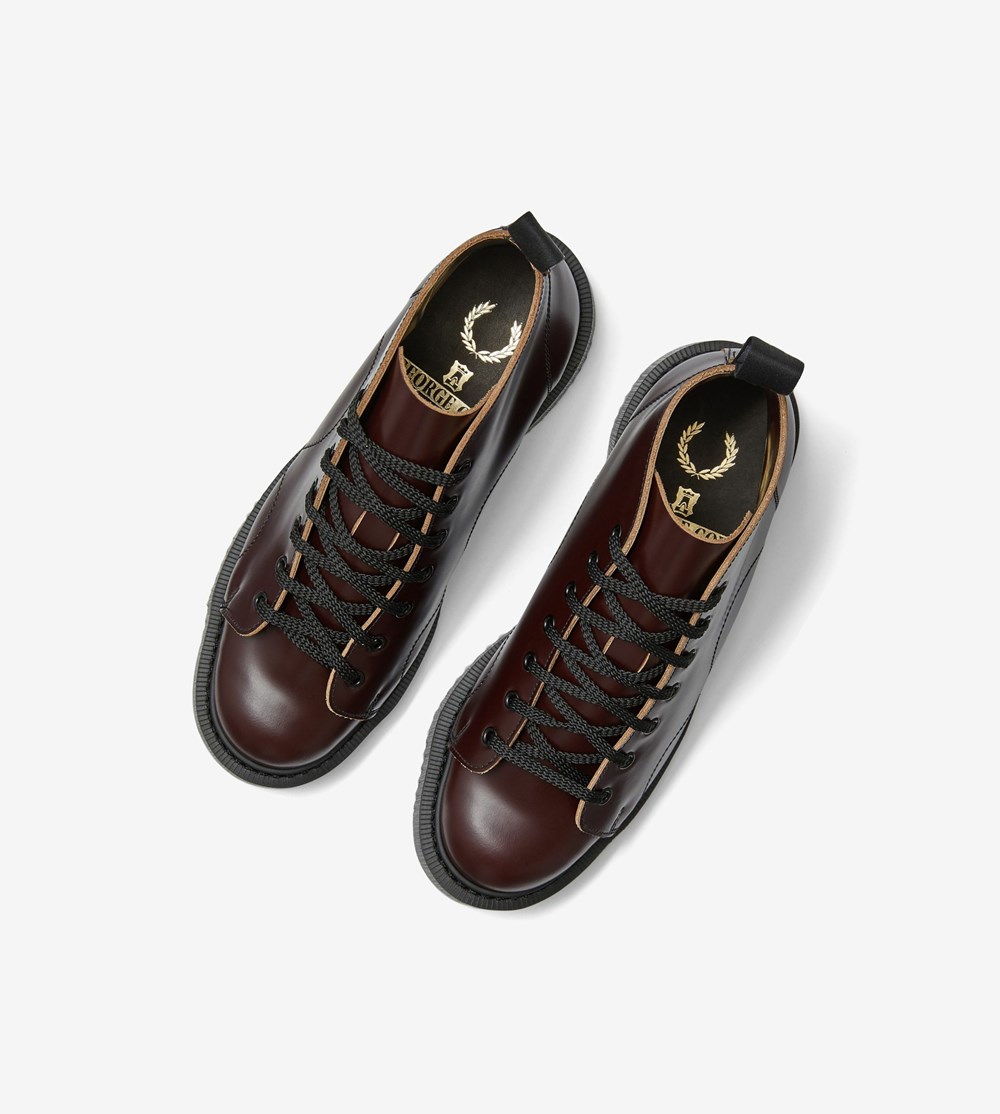 Fred Perry George CoxLeather Monkey Boots Støvler Dame Bordeaux | 375092-XUQ