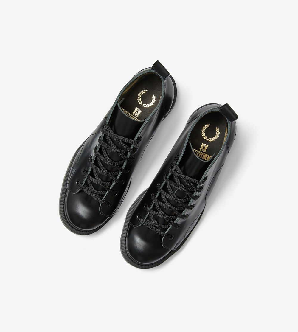 Fred Perry George CoxLeather Monkey Boots Støvler Dame Sort | 671829-MZL