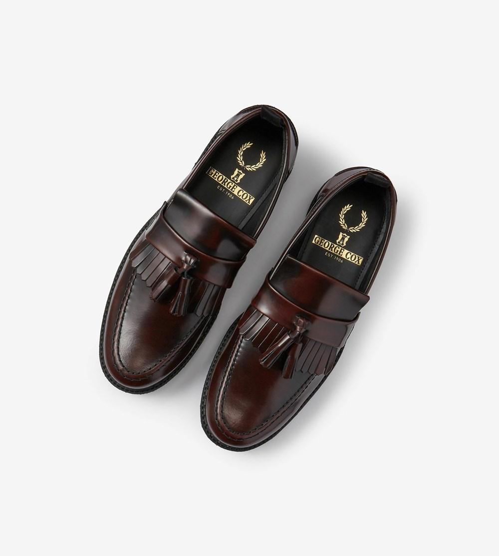 Fred Perry George CoxTasse Loafers Herre Bordeaux | 519806-UDL