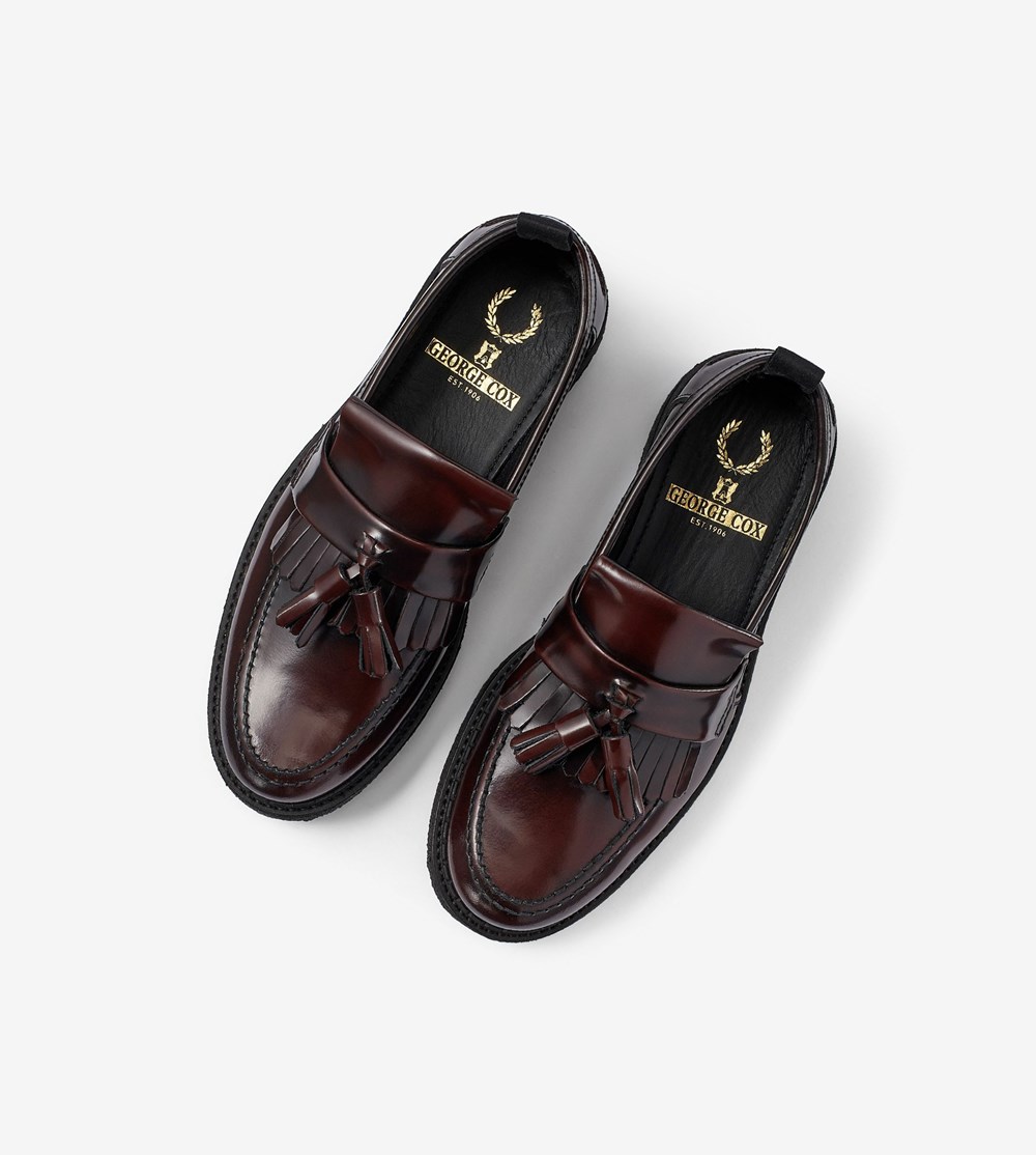 Fred Perry George CoxTasse Loafers Herre Bordeaux | 519806-UDL