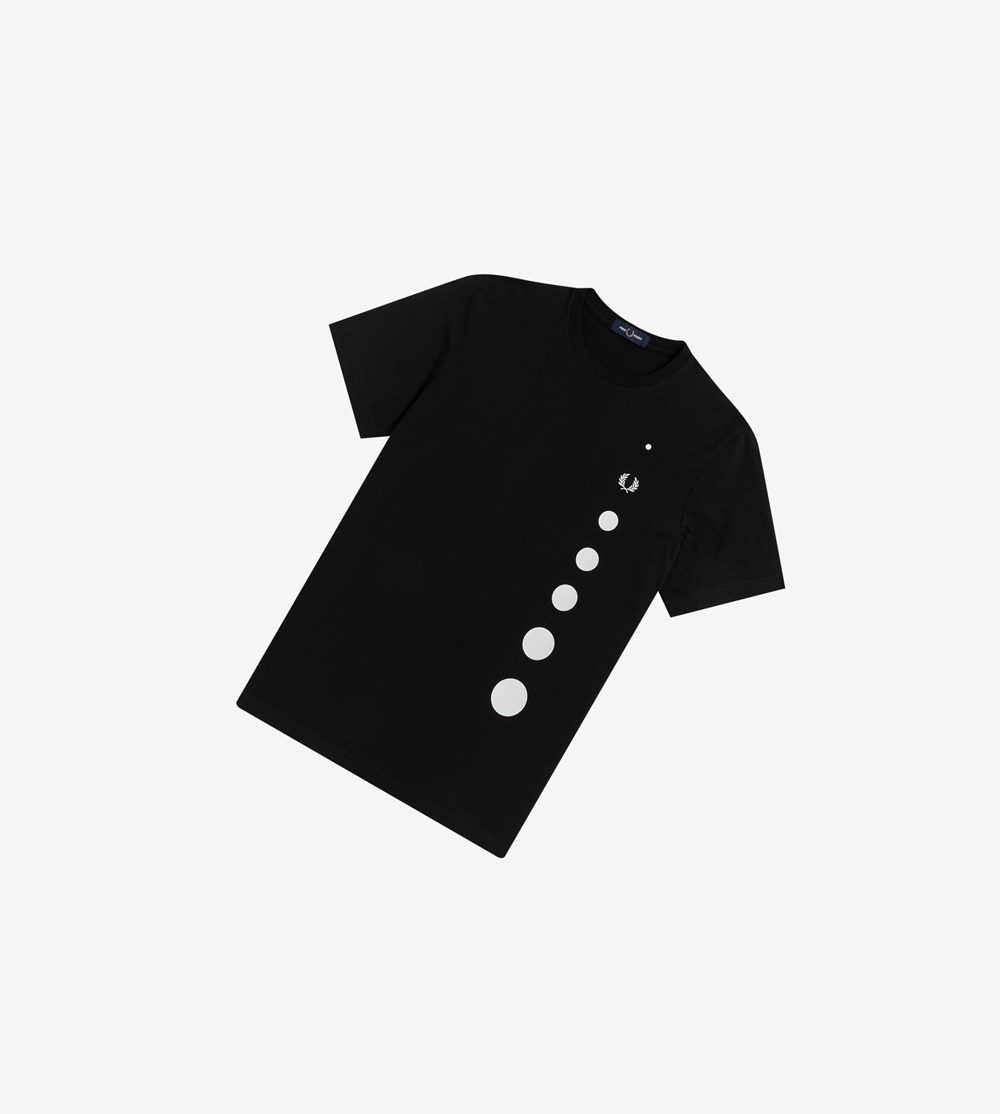 Fred Perry Gradient Dot T Shirts Herre Sort | 048157-DOH