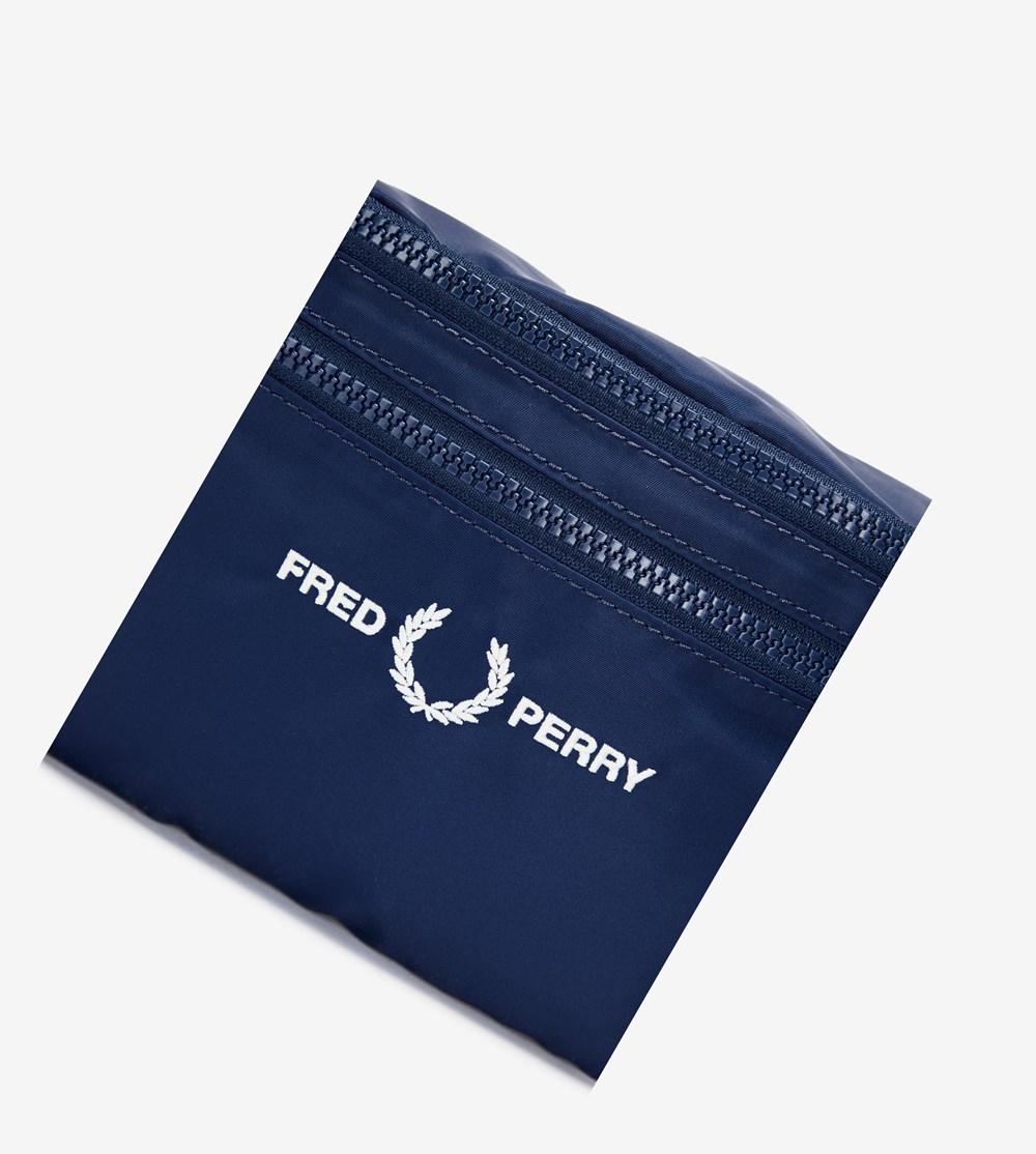 Fred Perry Grafisk Tape Crossbody Bag Taske Herre Mørkeblå | 164802-XFE