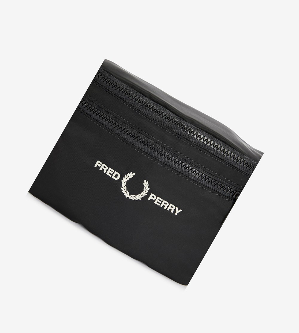 Fred Perry Grafisk Tape Crossbody Bag Taske Herre Sort | 169752-EWV