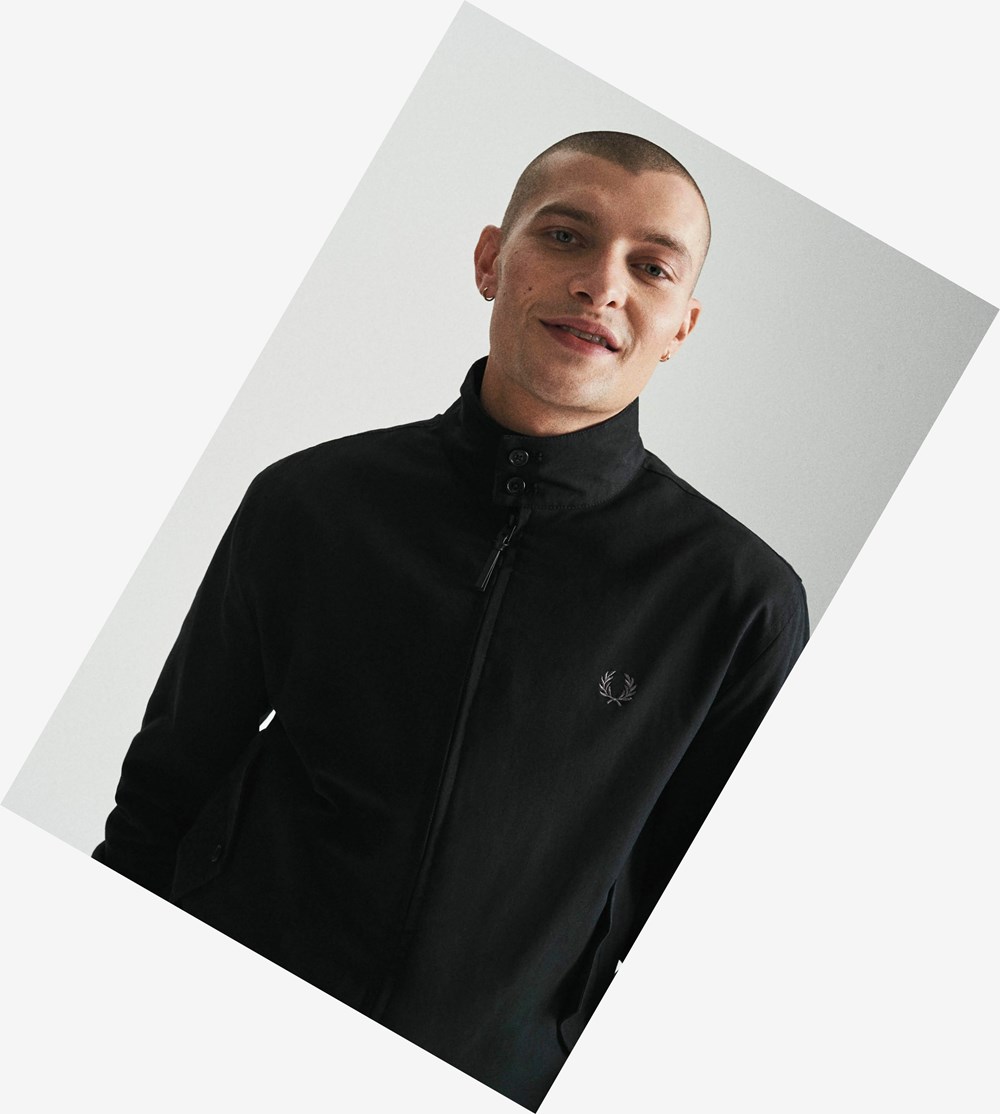 Fred Perry Harrington Jacket Frakker & Jakke Herre Sort | 672581-WYI