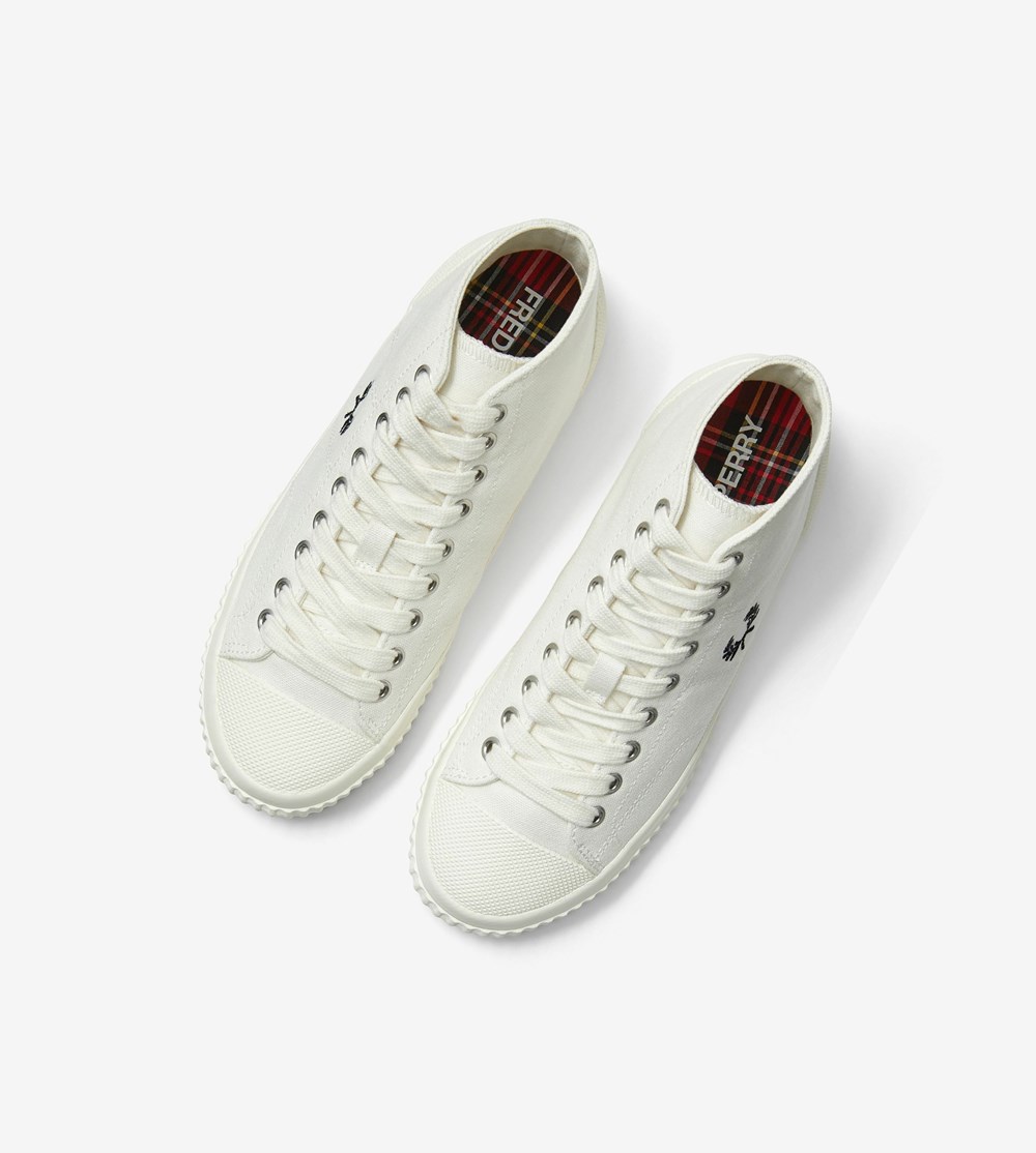 Fred Perry Hughes Mid Sneakers Dame Hvide | 647321-GPT