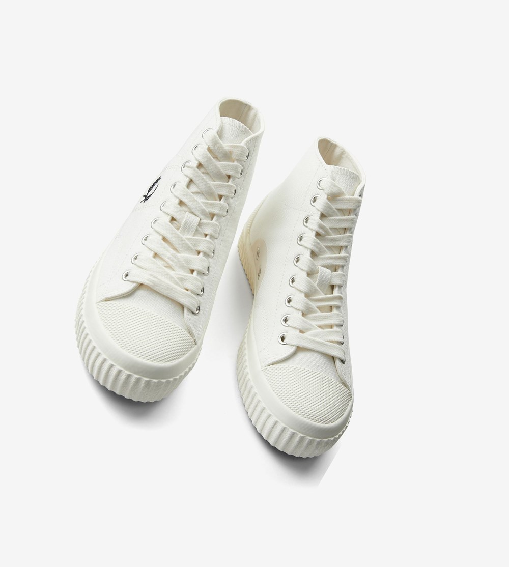 Fred Perry Hughes Mid Sneakers Dame Hvide | 647321-GPT