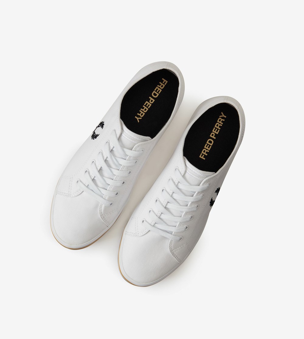 Fred Perry Kingston Sneakers Herre Hvide Sort | 150298-ZTY