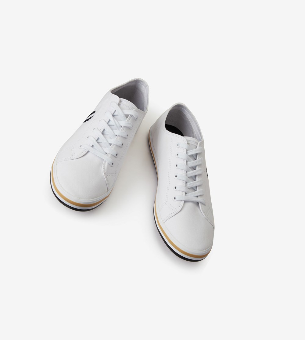 Fred Perry Kingston Sneakers Herre Hvide Sort | 150298-ZTY